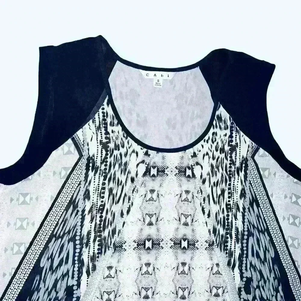 Cabi Sz S Tank/Shell Snake Skin‎ Print Business Preppy - Picture 7 of 13